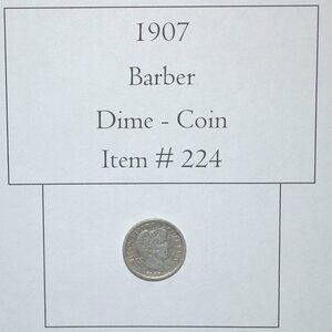 1907 Barber Dime, # 224